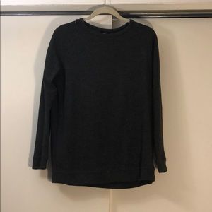 Dark Grey Sweatshirt with Shoulder Zipper.